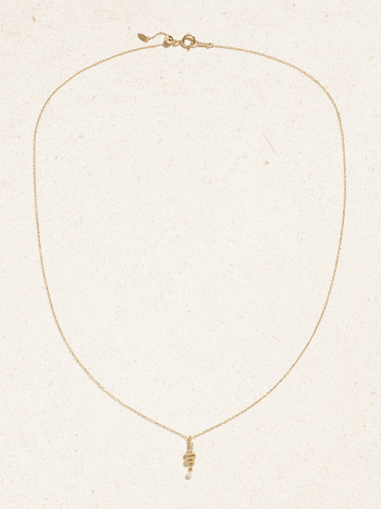 Persée Snake 18-karat Gold Diamond Necklace In Gold