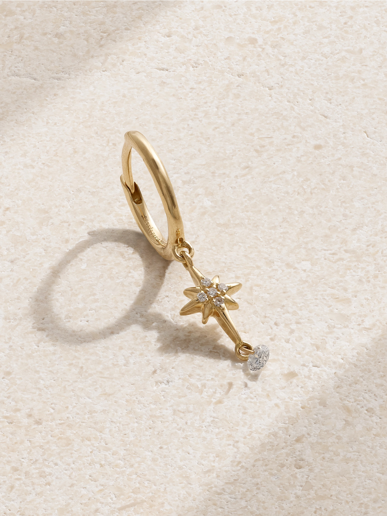 Persée - North Star 18-karat Gold Diamond Single Hoop Earring - One size