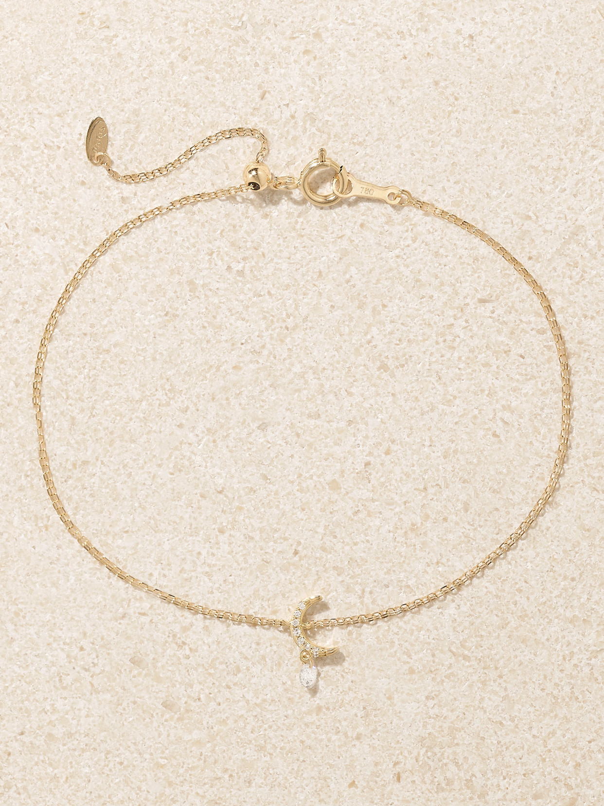 Persée Crescent Moon 18-karat Gold Diamond Bracelet