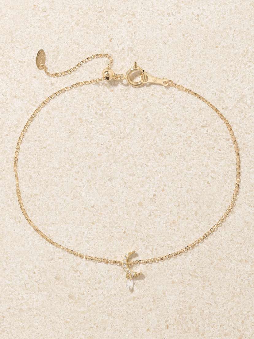 Persée Crescent Moon 18-karat Gold Diamond Bracelet