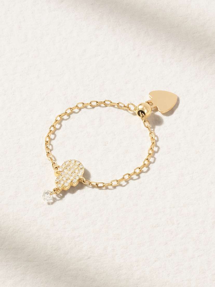 Persée Hand Of Fatima 18-karat Gold Diamond Ring