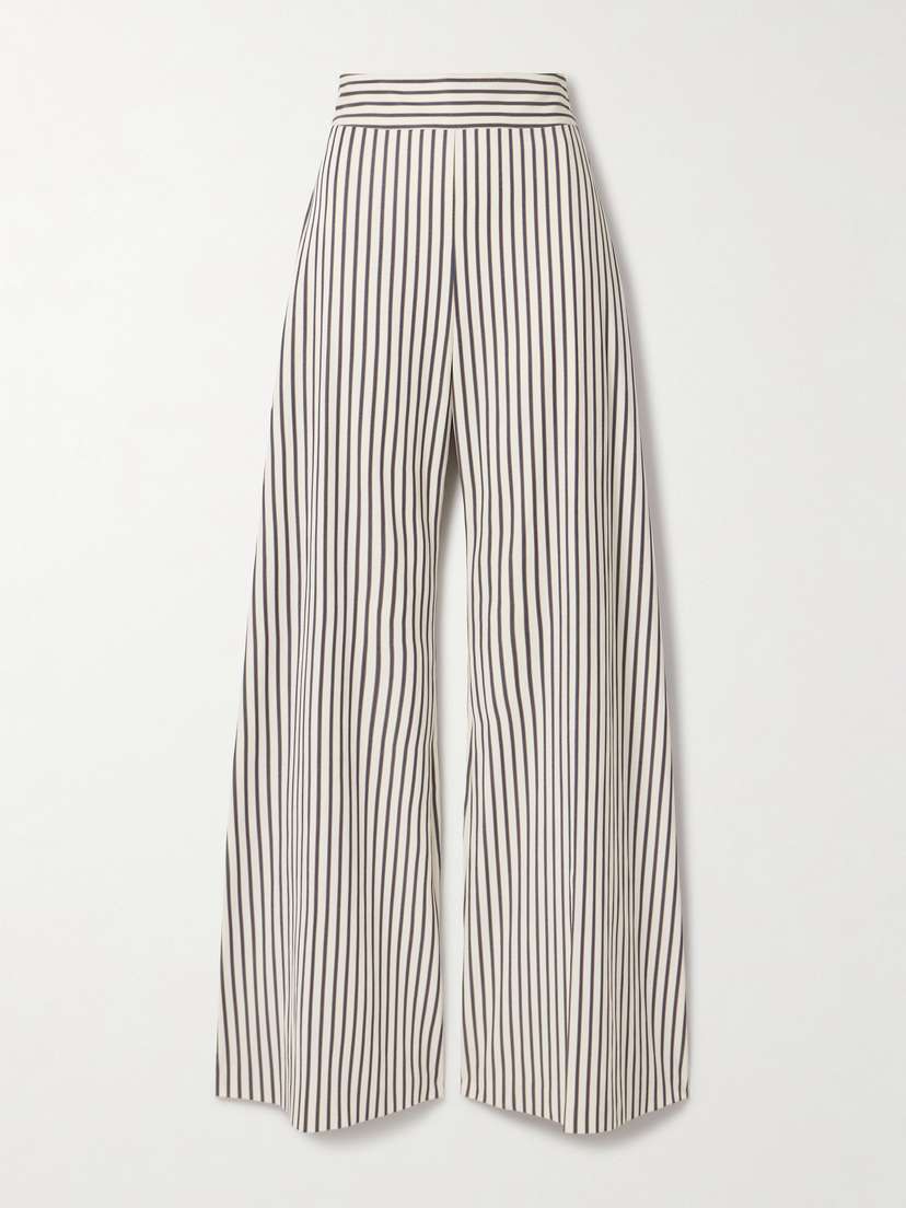 Carolina Herrera Striped Twill Wide-leg Pants
