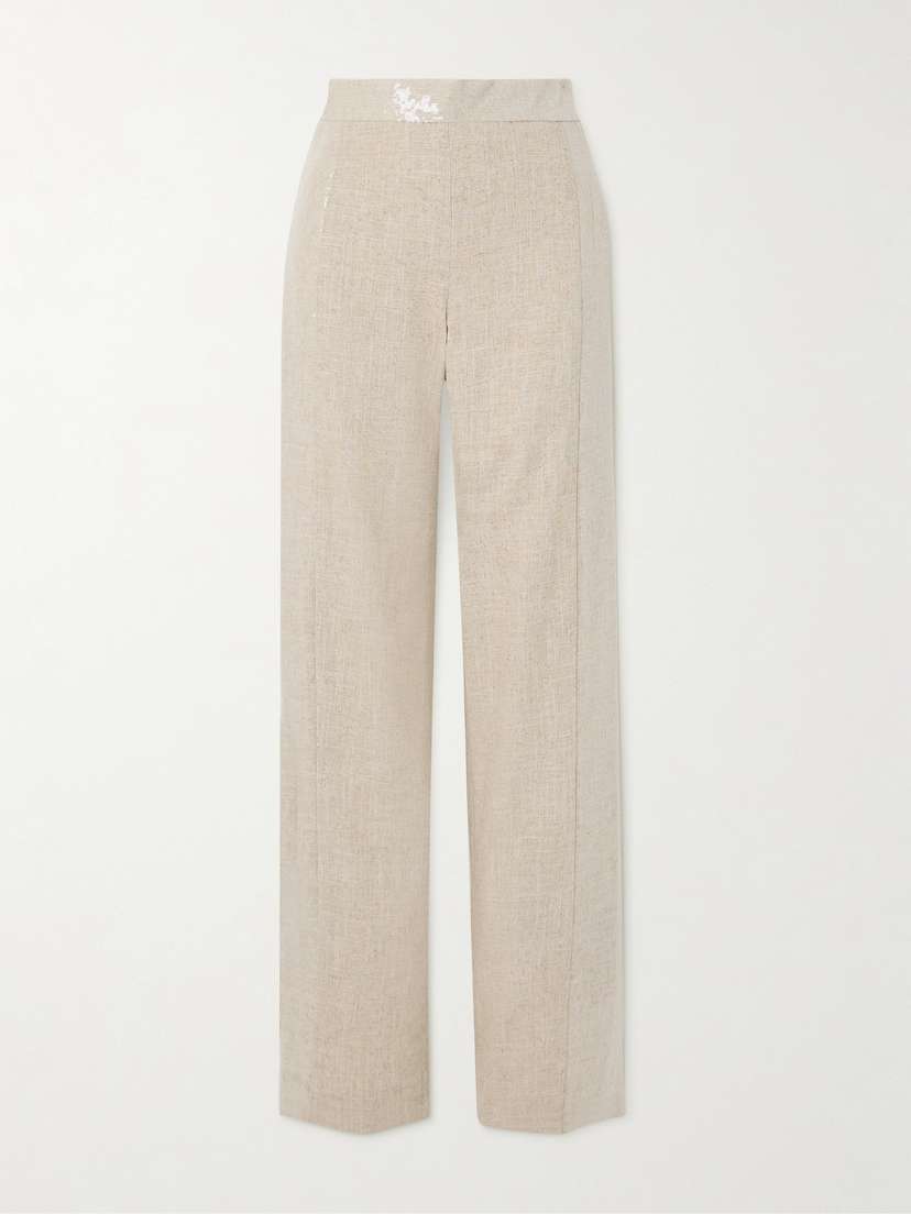 Dima Ayad equined Canvas traight-leg Pants