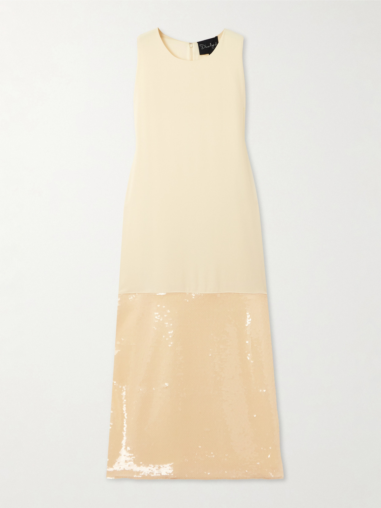Dima Ayad - Sequin-embellished Crepe Maxi Dress - Cream