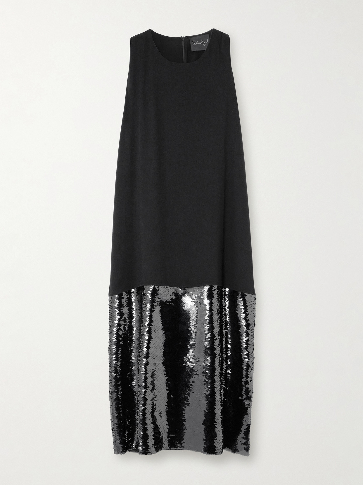 Dima Ayad Sequin-embellished Crepe Maxi Dress In Black