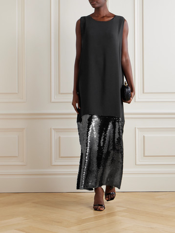 Dima Ayad Sequin-embellished crepe maxi dress