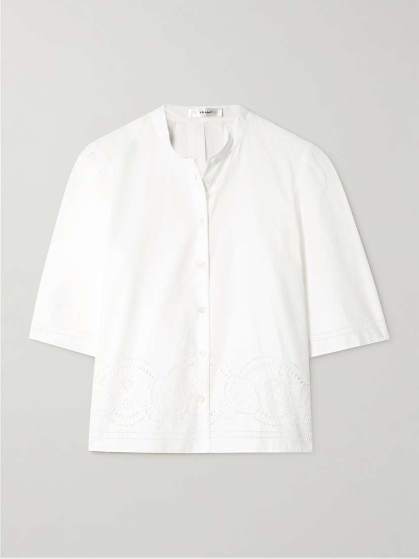 Frame Broderie Anglaise Cotton-poplin Shirt