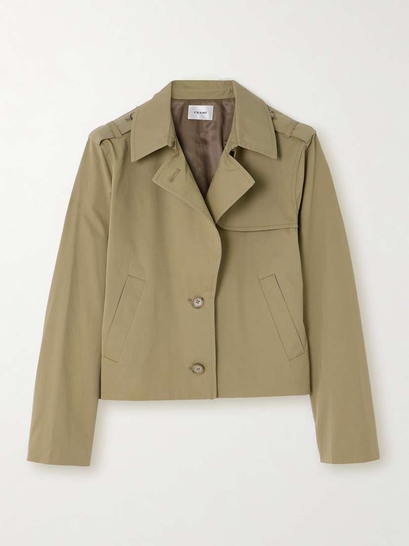 Frame Cropped Cotton-gabardine Jacket - x large