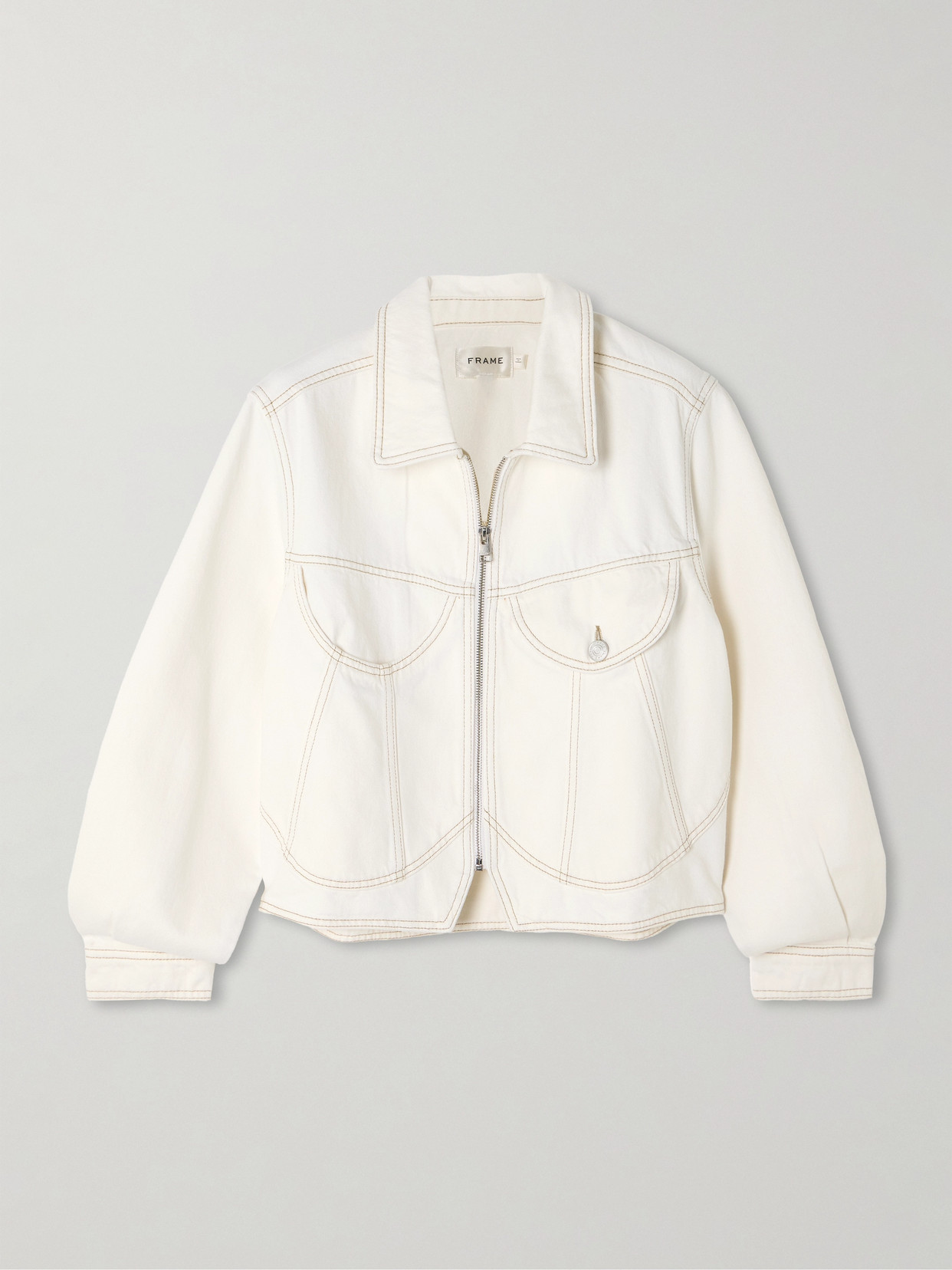 Frame Heart Denim Jacket In White