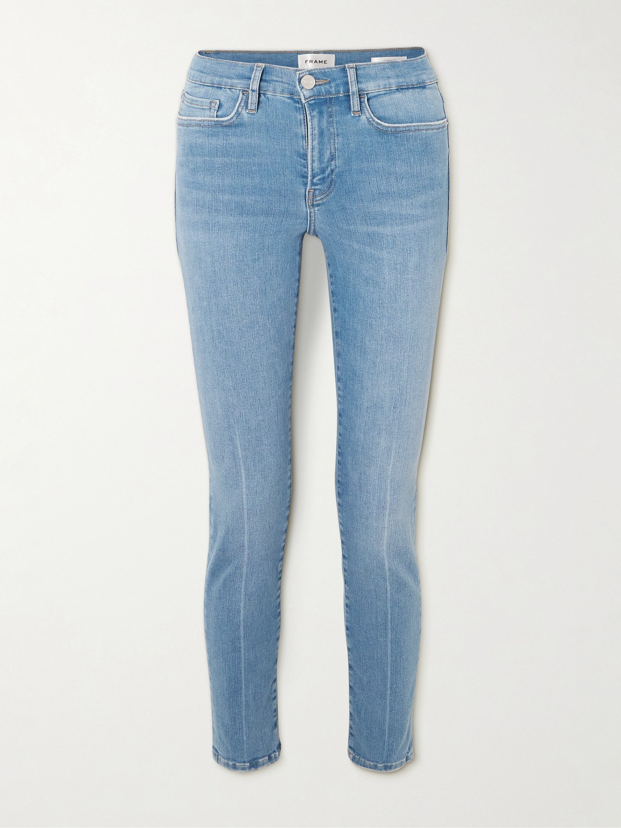 Frame Le Garcon Cropped Slim Organic Jeans In Blue