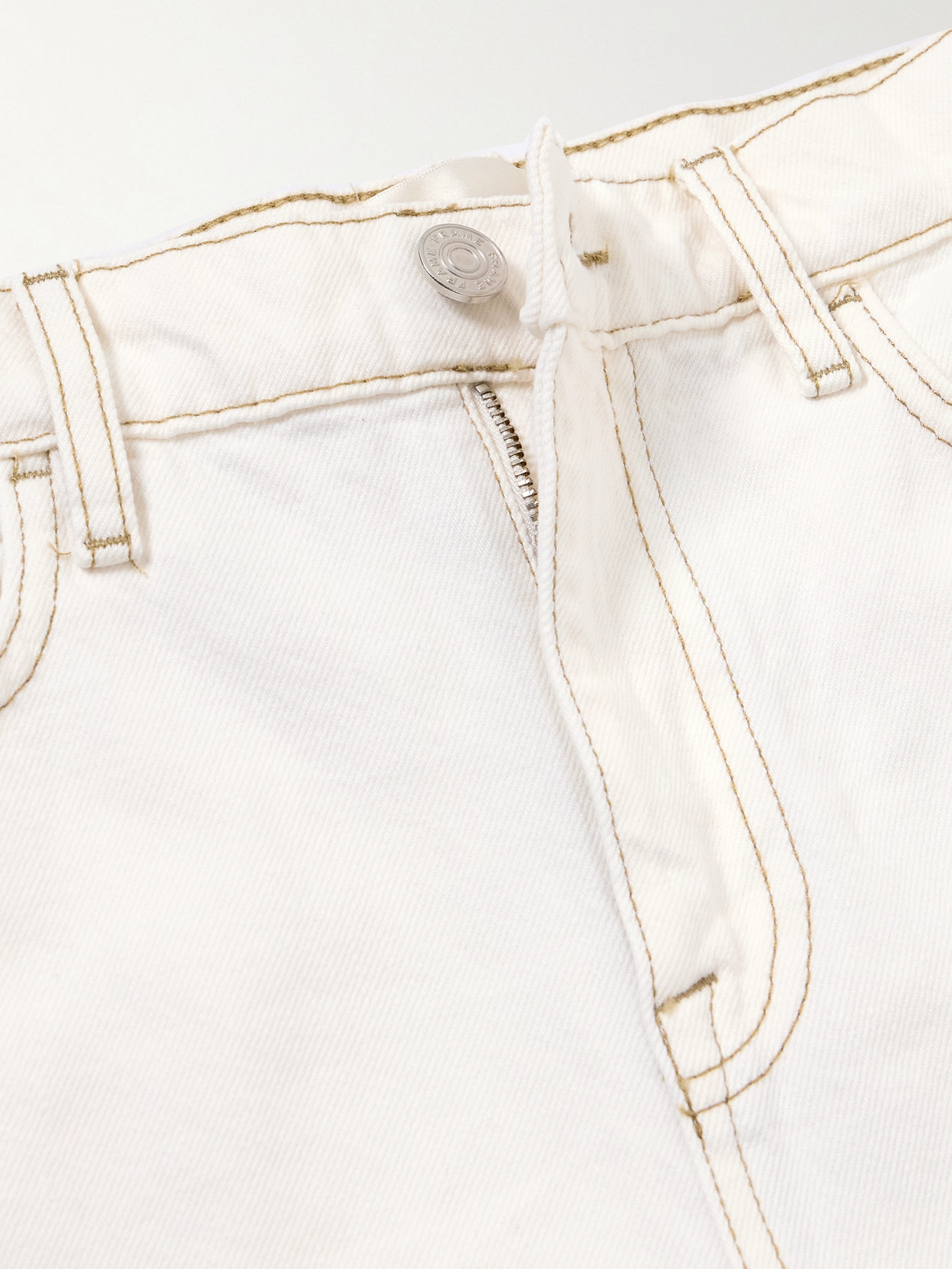 Frame Le Jane Cropped High-rise Wide-leg Jeans In White