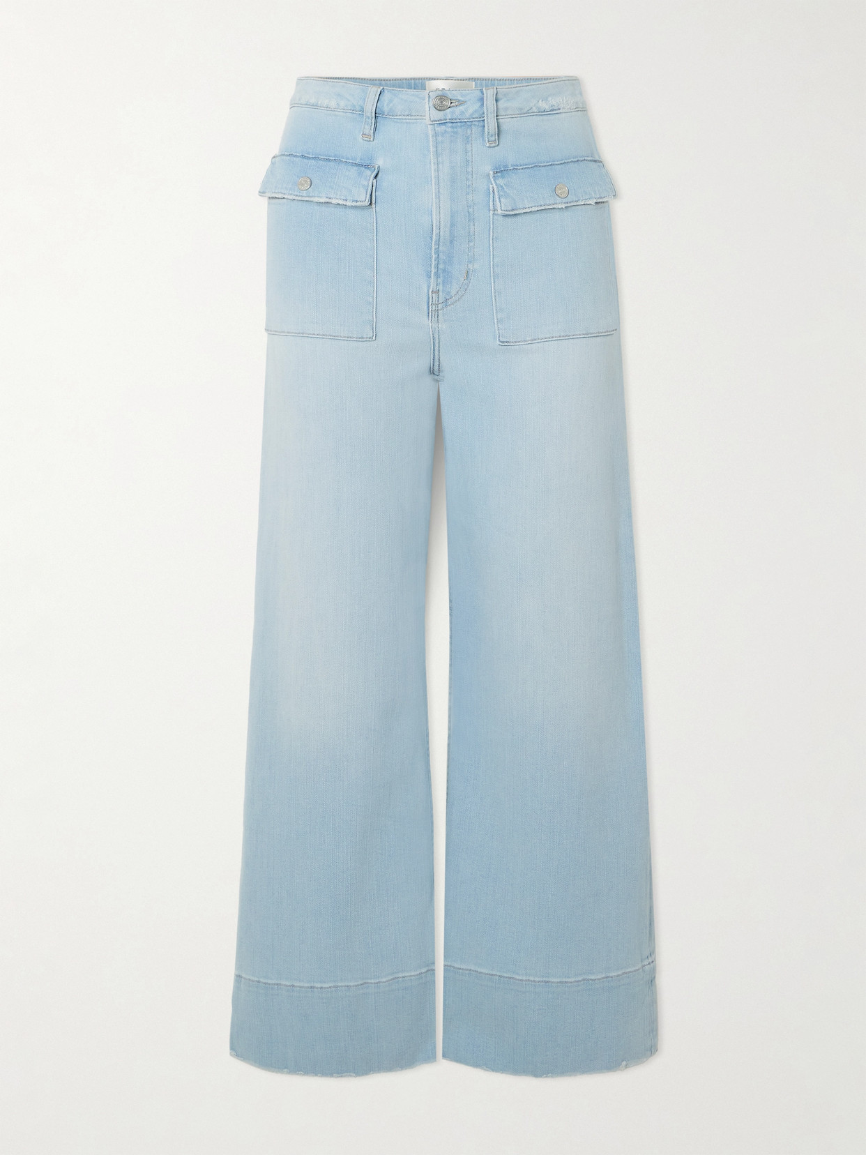 Frame The 70s Cropped Wide-leg Jeans In Blue