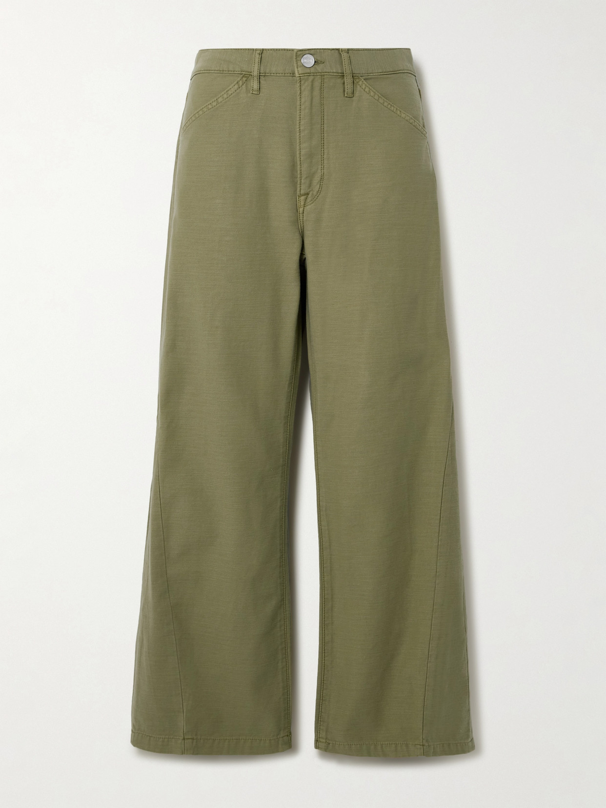 FRAME - Le Baggy Palazzo Mid-rise Straight-leg Jeans - Green