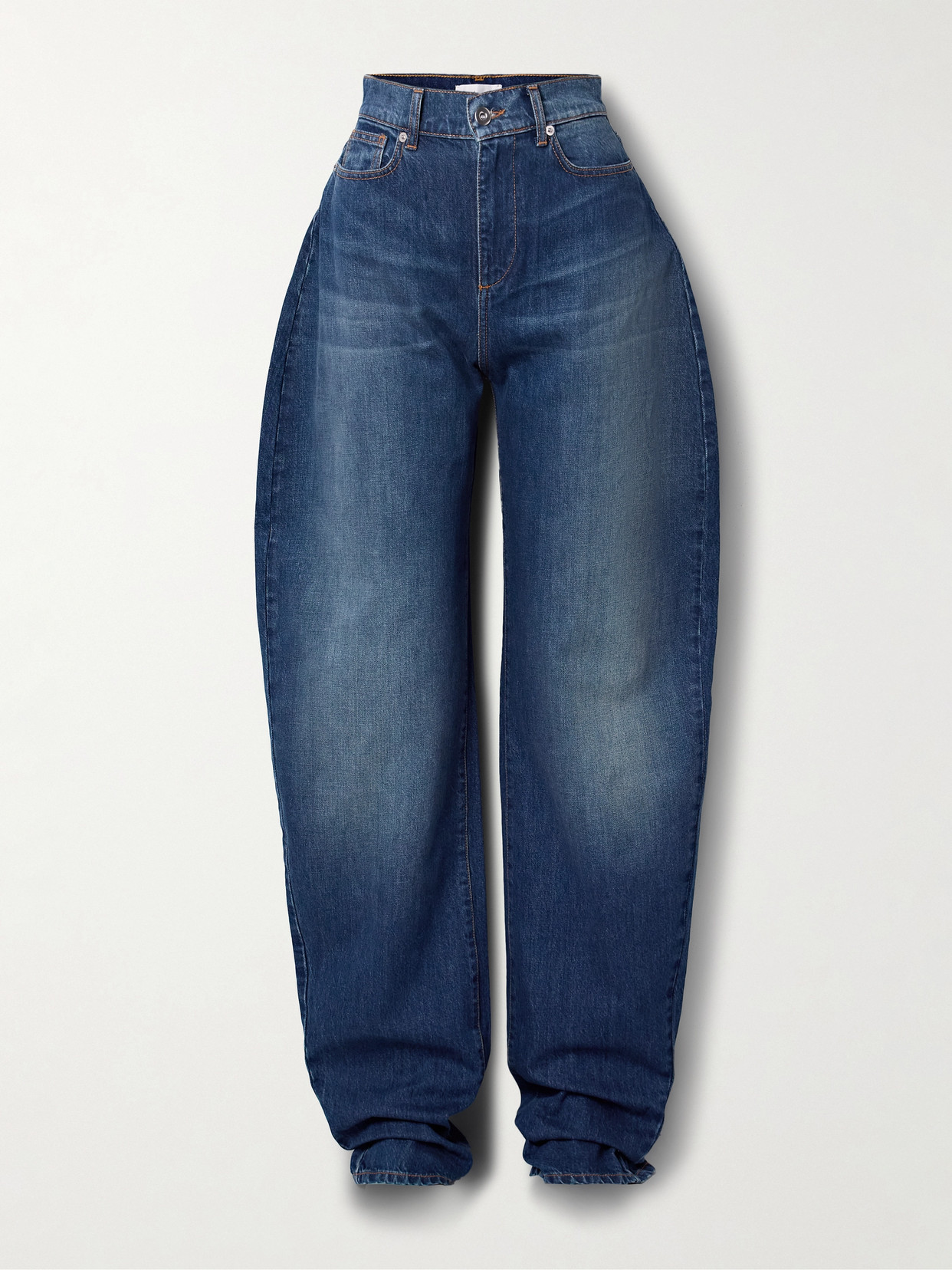 Mônot - High-rise Barrel-leg Jeans - Blue