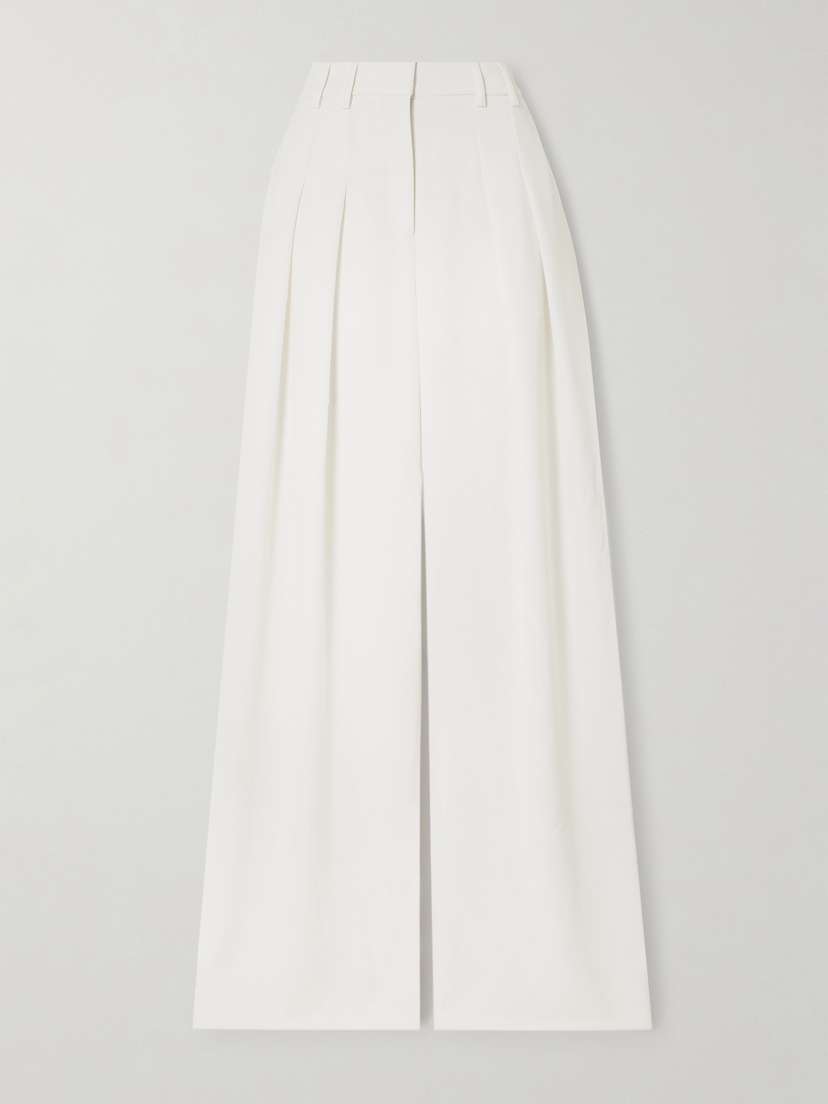Mônot Pleated Satin-crepe Wide-leg Pants