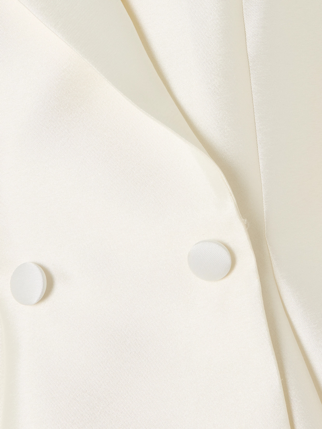 Halfpenny London Sophie Double-breasted Pleated Mikado Midi Dress In Ivory