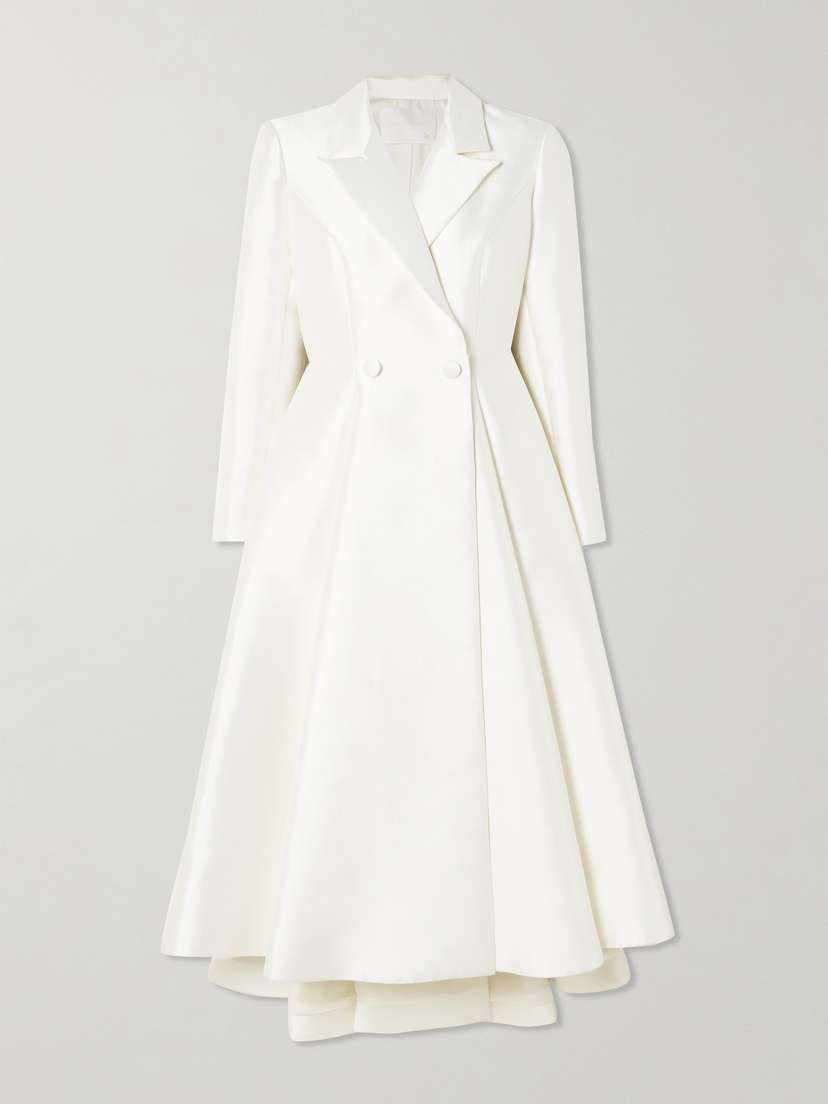 Halfpenny London Sophie Double-breasted Pleated Mikado Midi Dress