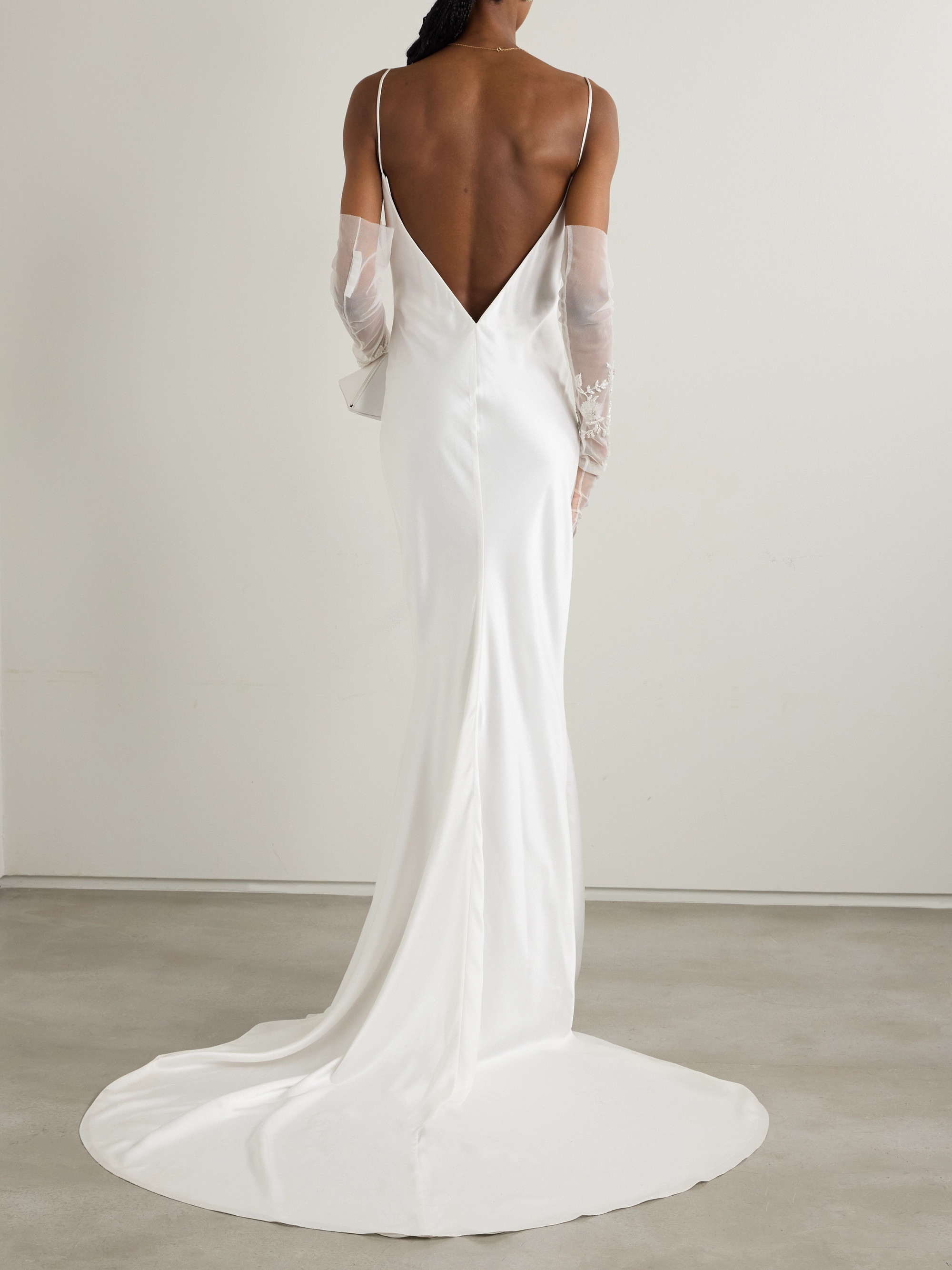 Halfpenny London India bow-detailed satin gown