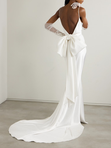 Halfpenny London India bow-detailed satin gown