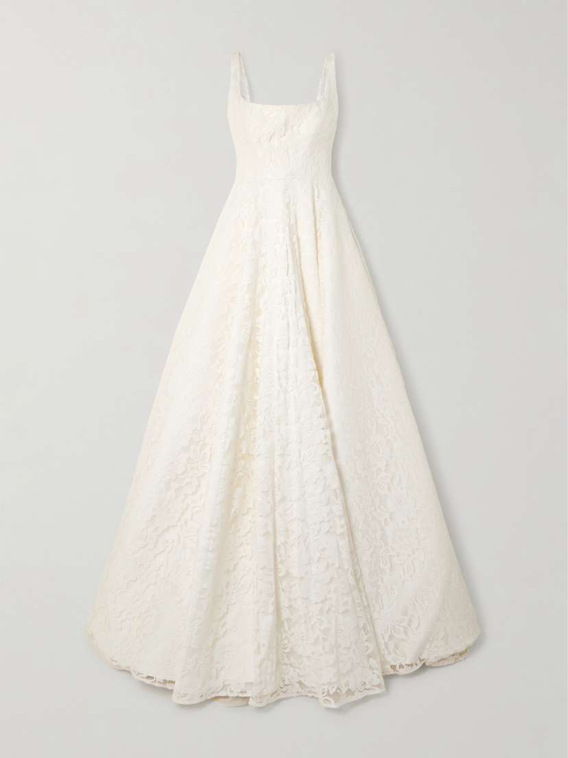 Halfpenny London Dominique Lace And Crepe Gown