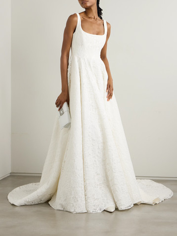 Halfpenny London Dominique lace and crepe gown