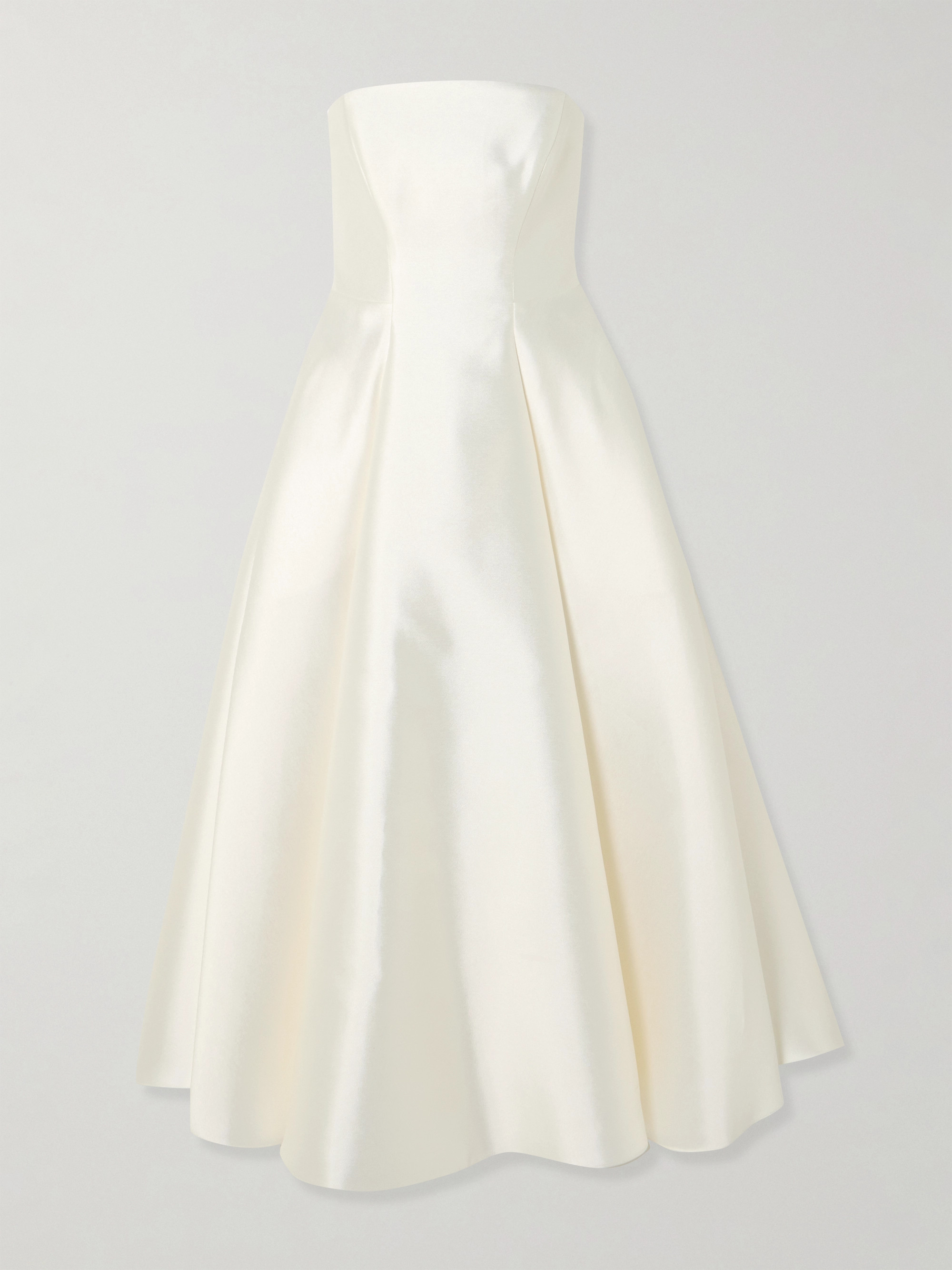 Halfpenny London Strapless pleated mikado midi dress