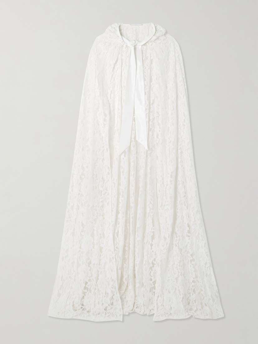 Halfpenny London Dean Hooded Twill-trimmed Lace Cape