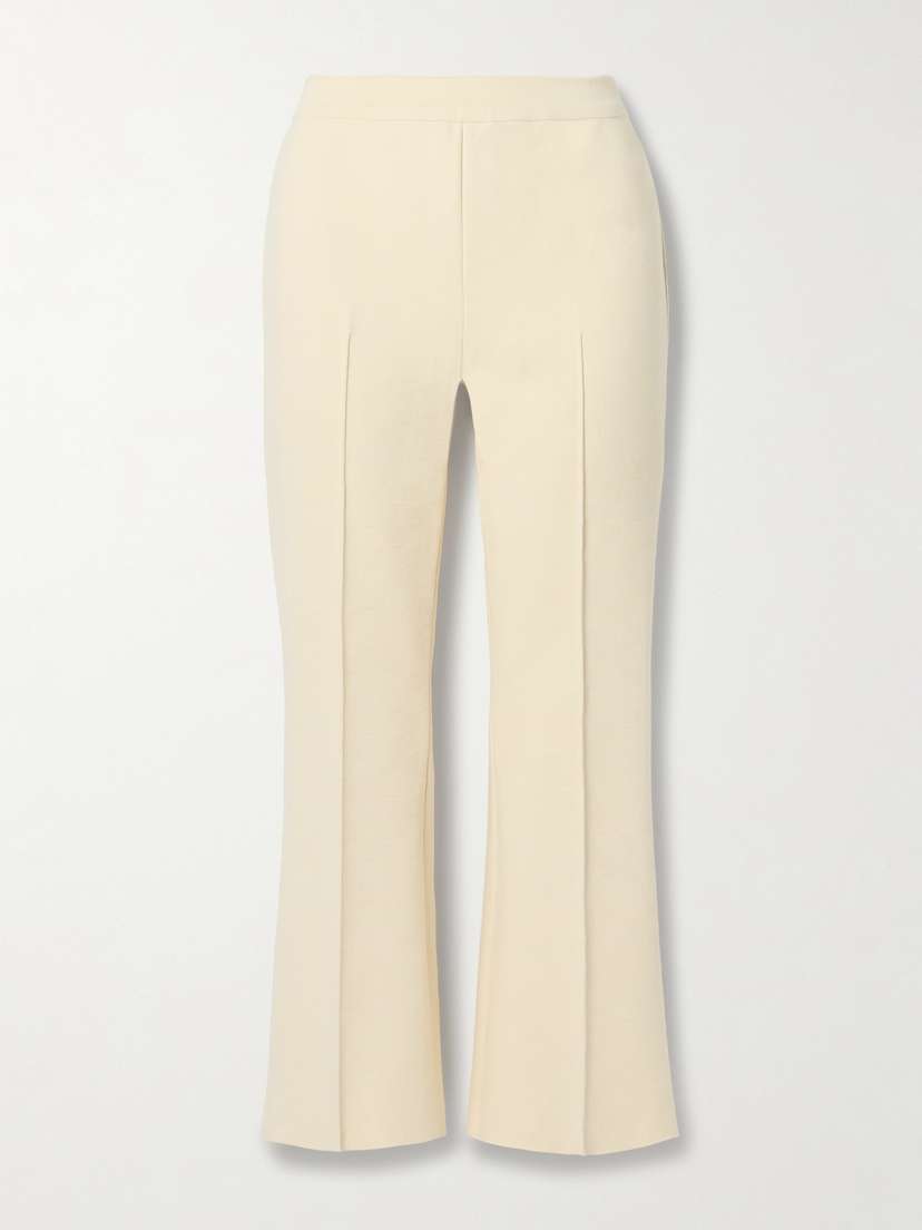 HIGH SPORT Kick Cropped Jacquard-knit Stretch-cotton Flared Pants