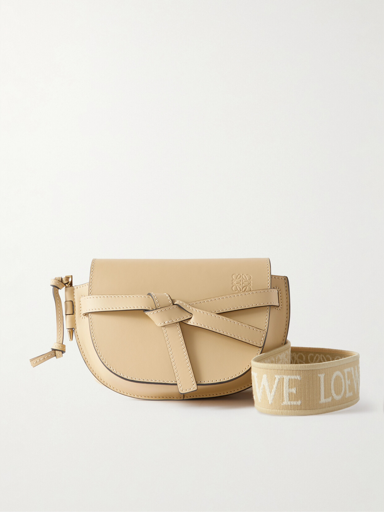 Loewe Women's Mini Gate Dual Leather Shoulder Bag In Butter