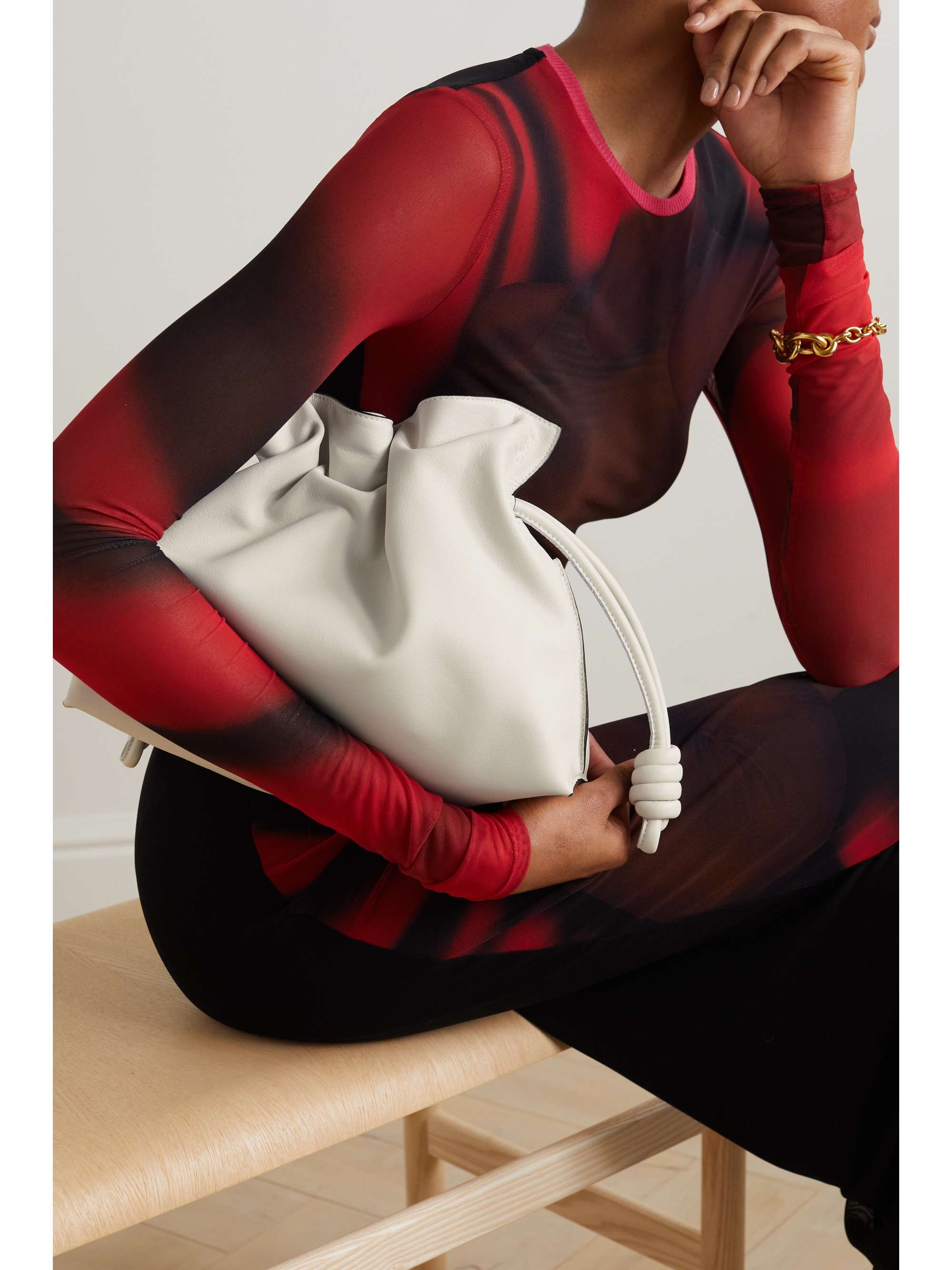 LOEWE Flamenco medium leather clutch