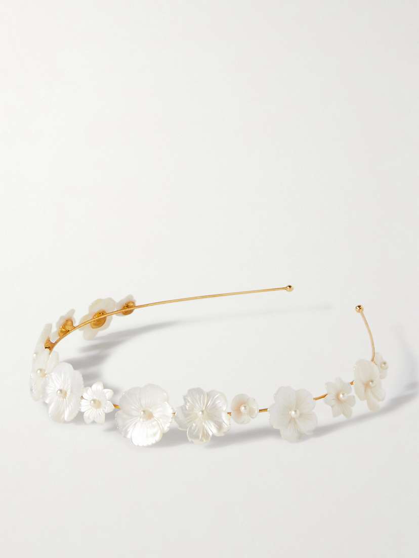 Jennifer Behr Jenna Gold-plated Mother-of-pearl Headband
