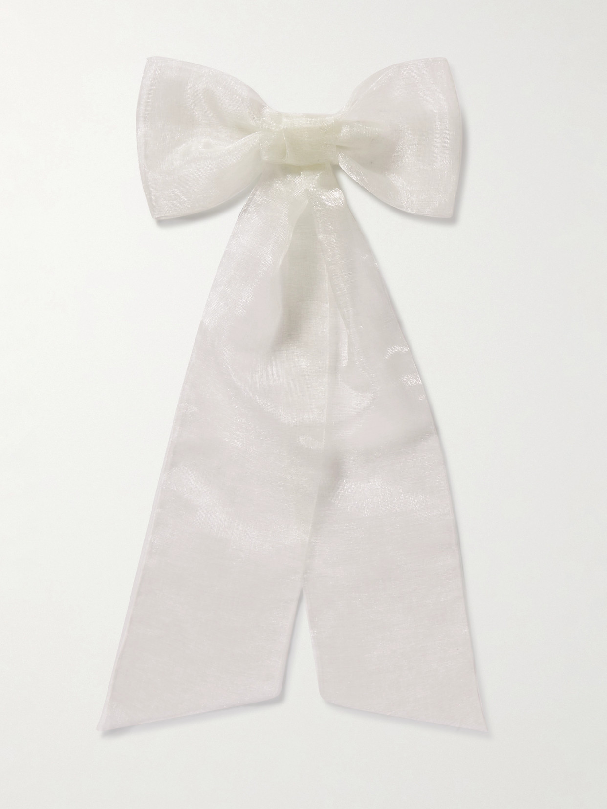 Jennifer Behr Marjorie Organza Bow Hair Clip In White