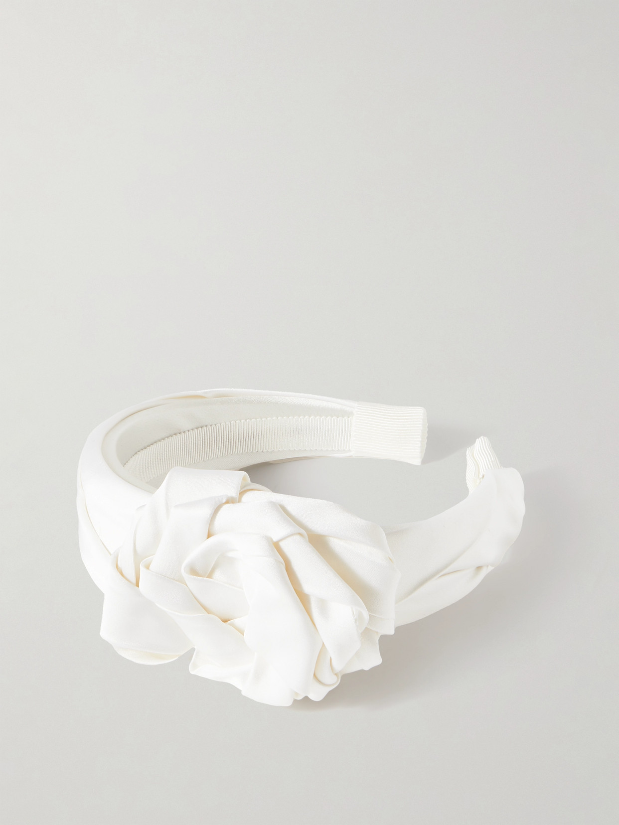 Jennifer Behr Alma Appliquéd Duchesse-satin Headband In White