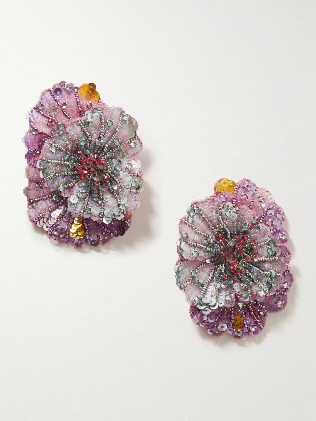 Jennifer Behr - Alzira Gold-tone Organza Beaded Earrings - Multi