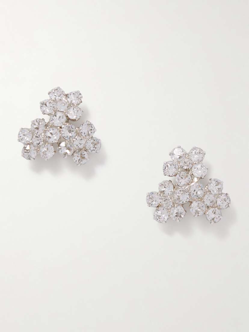 Jennifer Behr Violet Silver-plated Swarovski Crystal Earrings