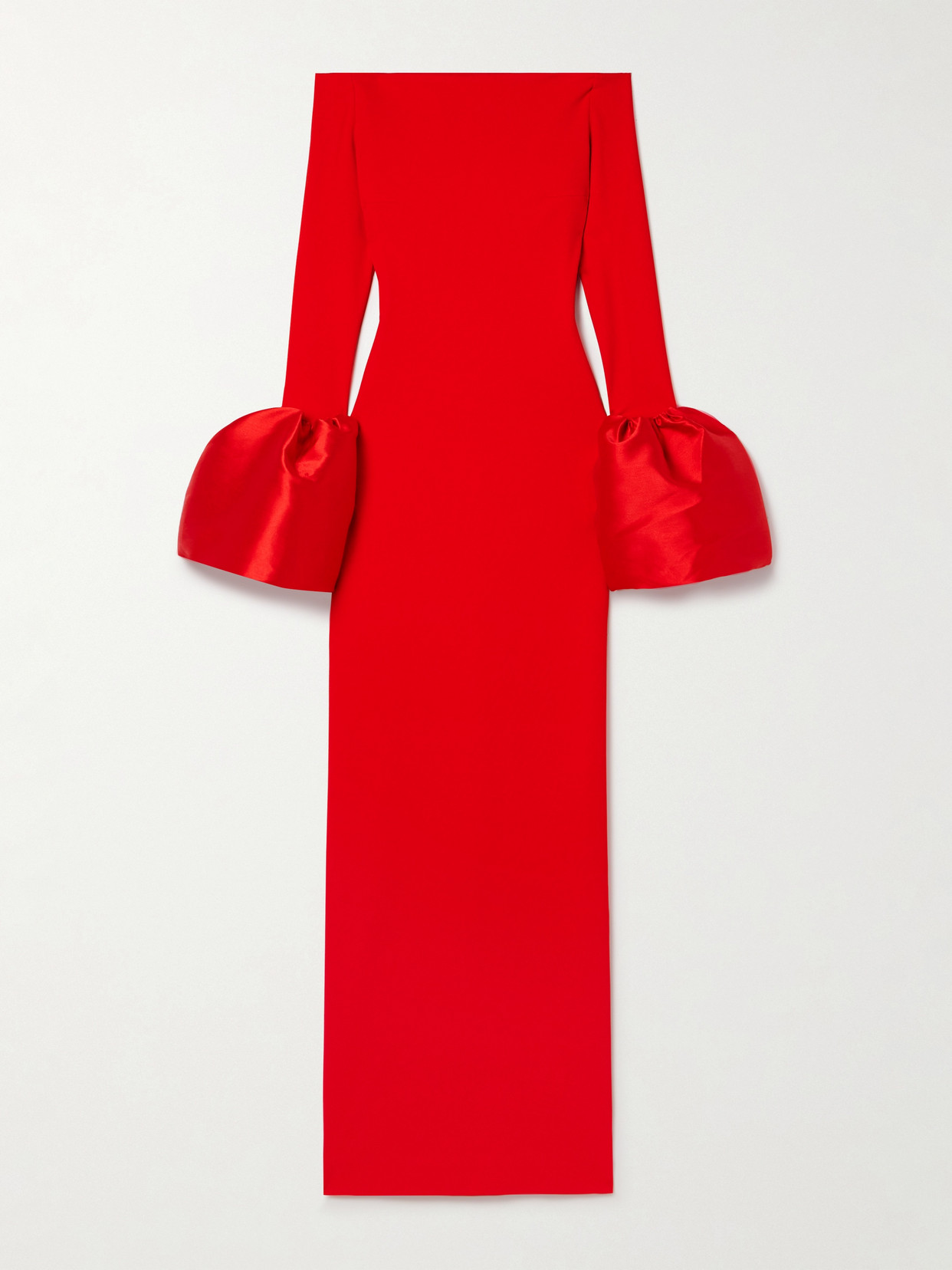 Solace London - Talia Off-the-shoulder Faille-trimmed Crepe Gown - Red