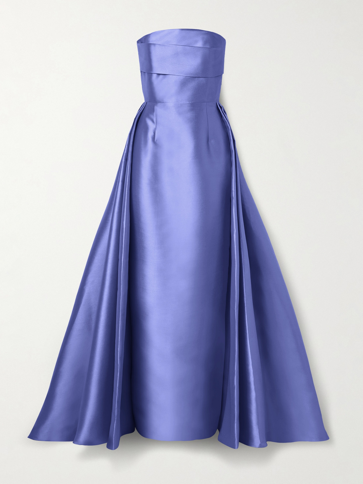 Solace London - Tiffany Strapless Draped Satin-twill Gown - Blue