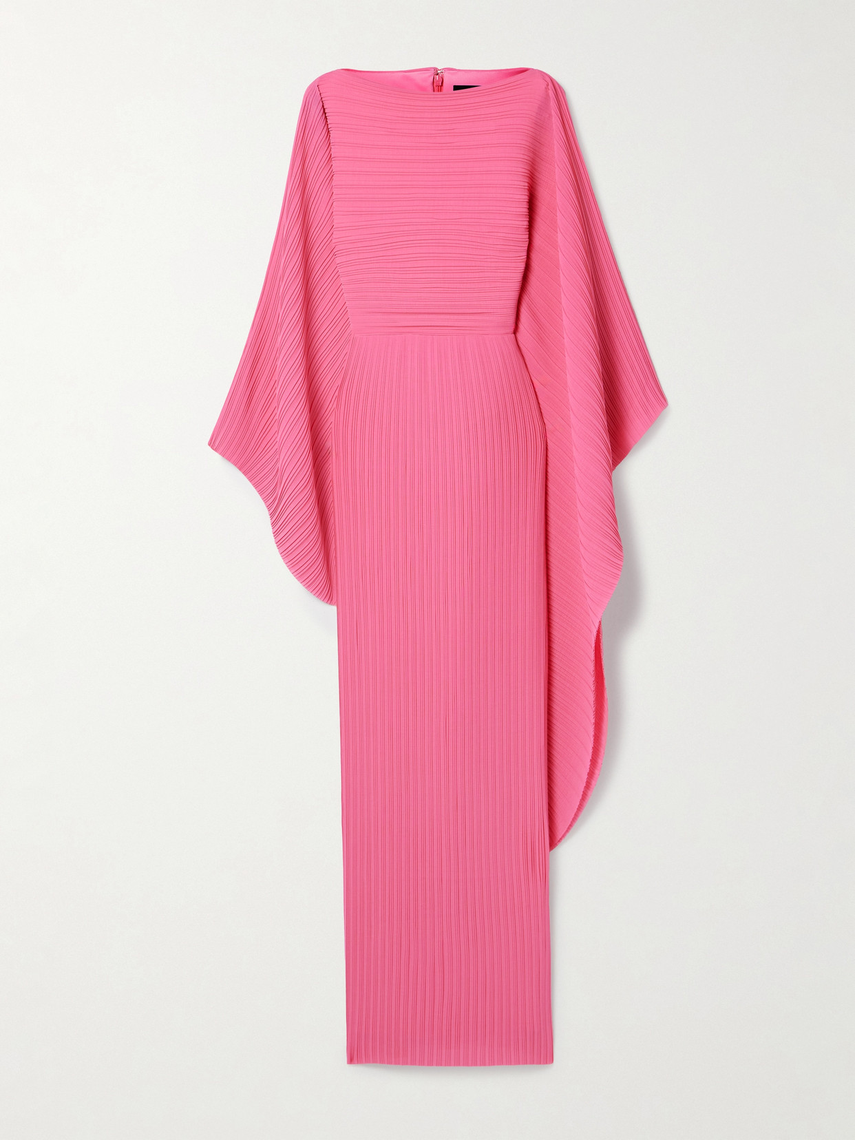 Solace London - Adami Cape-effect Plissé-chiffon Gown - Pink