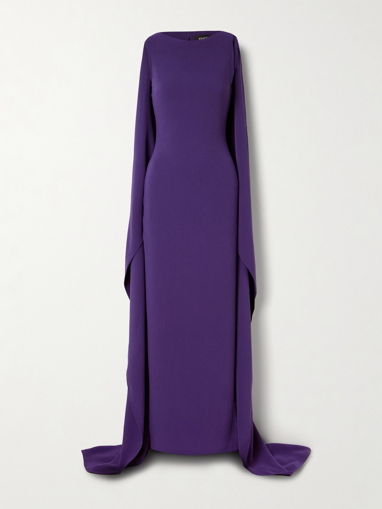 Solace London - Kaila Cape-effect Crepe Gown - Purple