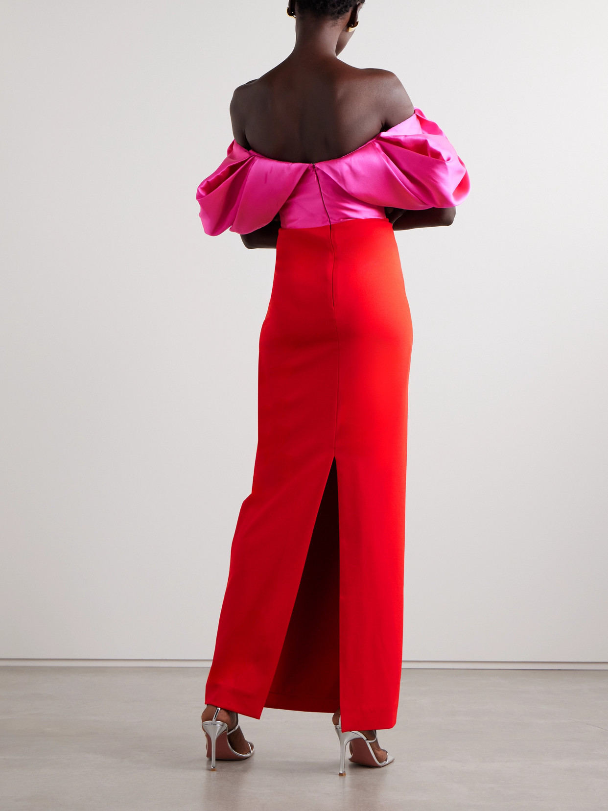 Solace London The Arden Draped Maxi Dress In Red