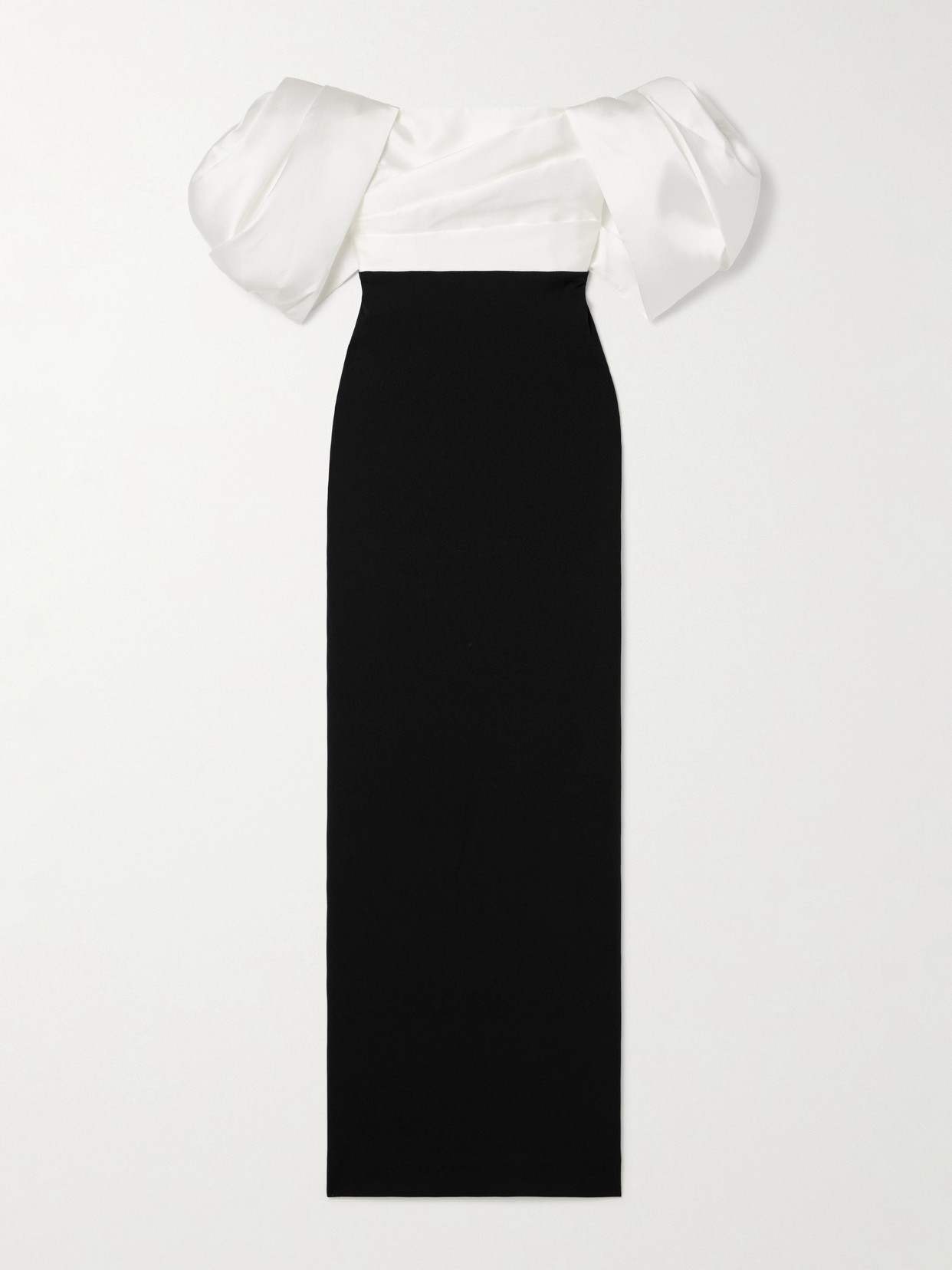 Solace London - Sian Off-the-shoulder Two-tone Crepe And Faille Gown - Black