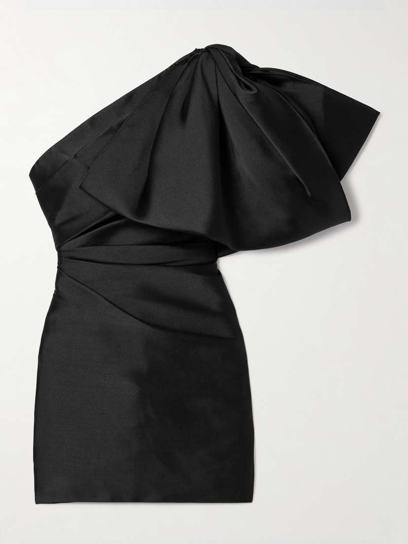 Solace London Marcela One-shoulder Ruched Faille Mini Dress