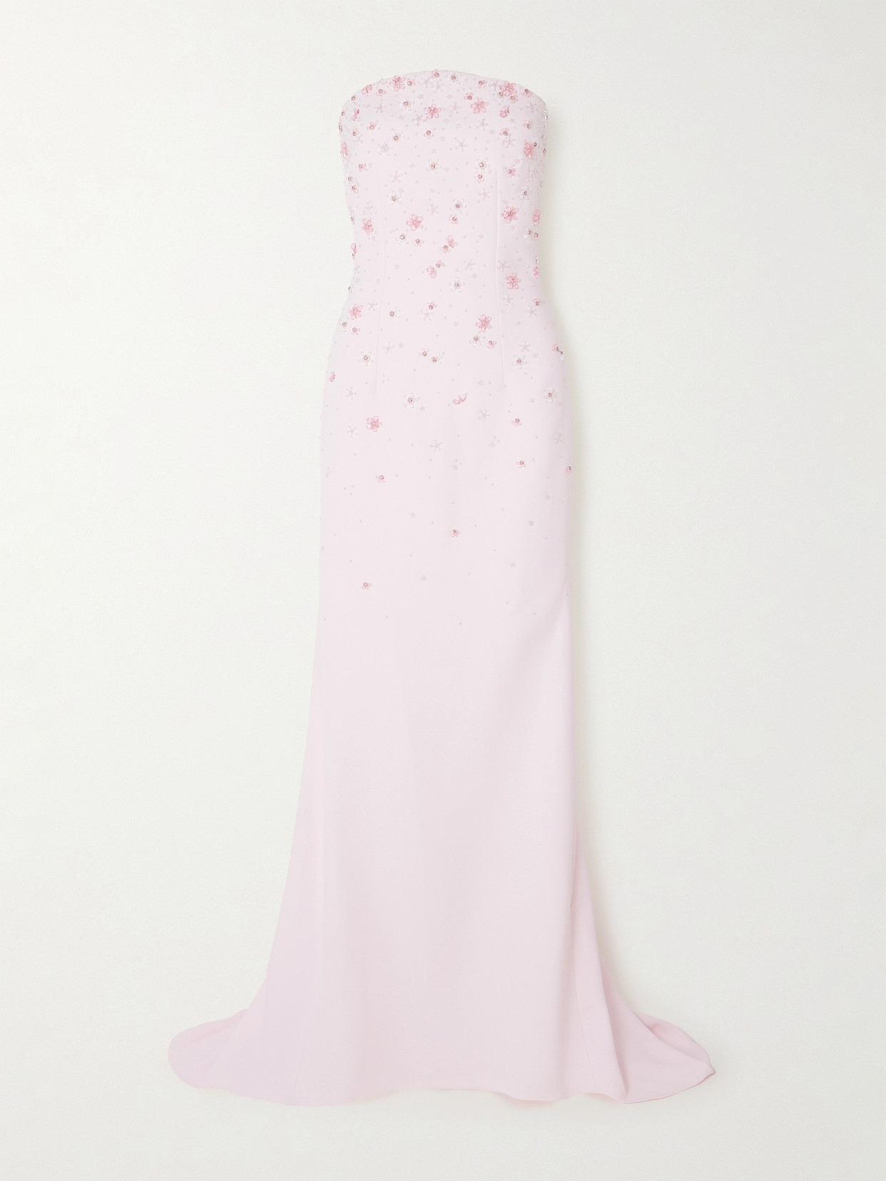 Safiyaa Sofie Strapless Embellished Stretch-crepe Gown In Pink