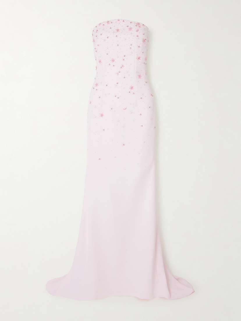 Safiyaa Sofie Strapless Embellished Stretch-crepe Gown