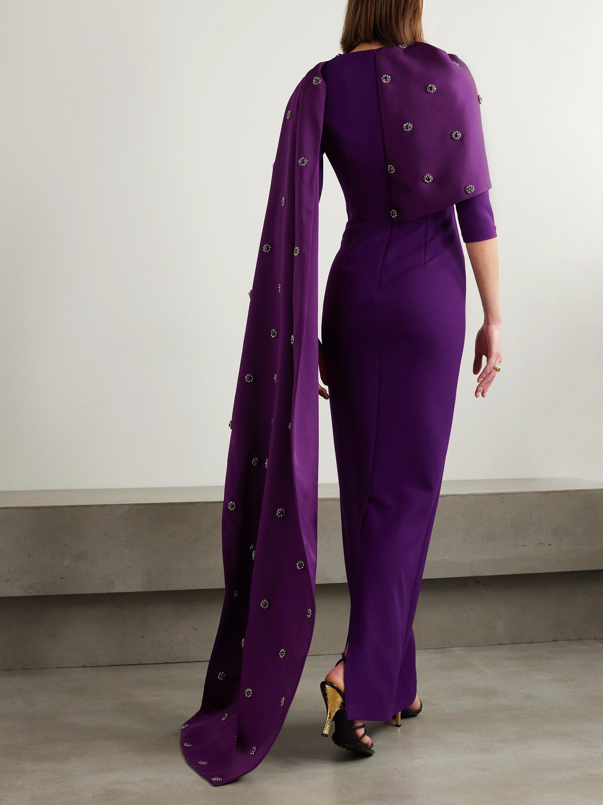 Safiyaa Cosette embellished stretch-crepe and satin gown thumbnail
