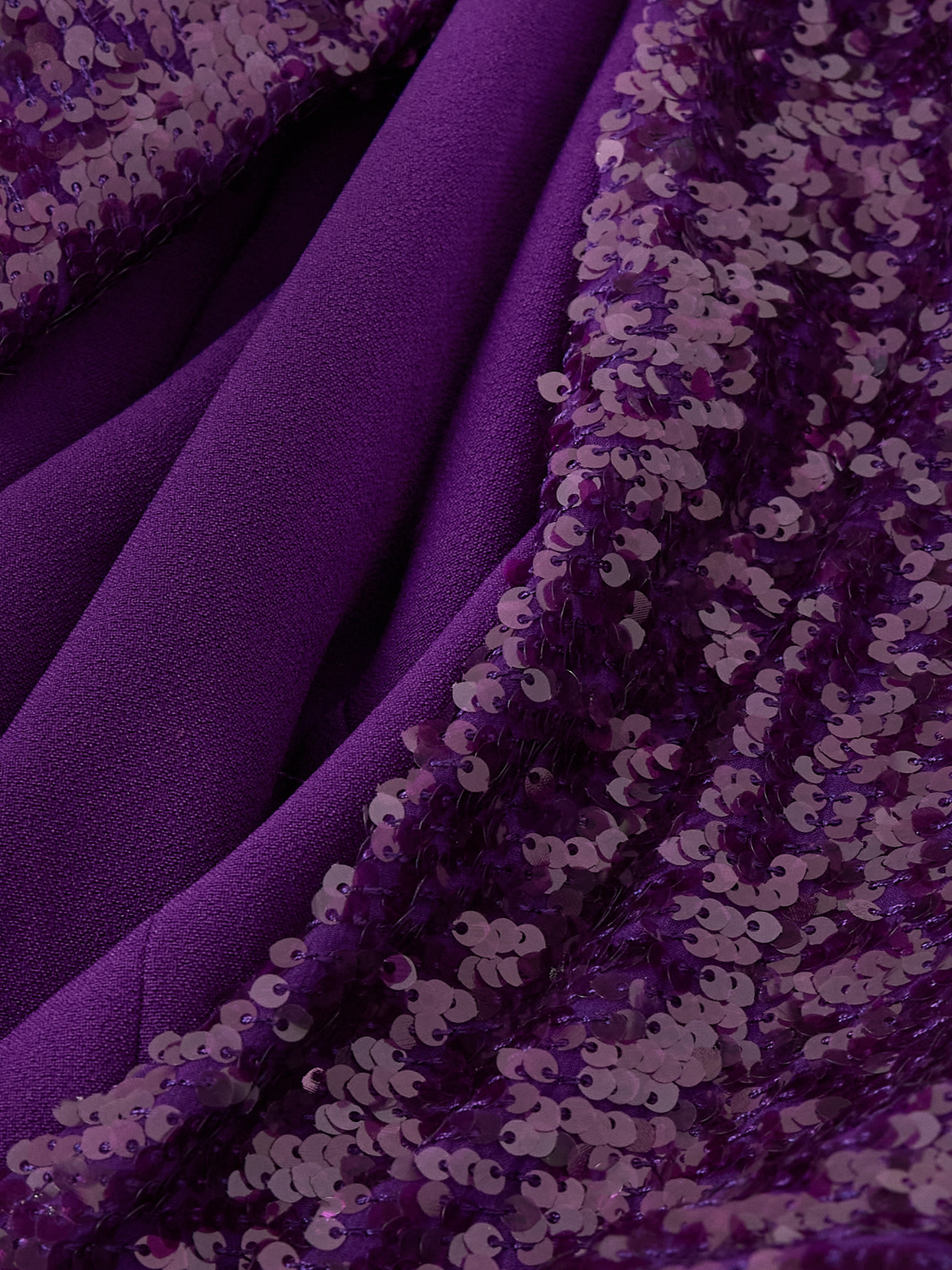 Safiyaa Cadenza Cape-effect Sequined Georgette And Stretch-crepe Gown In Purple