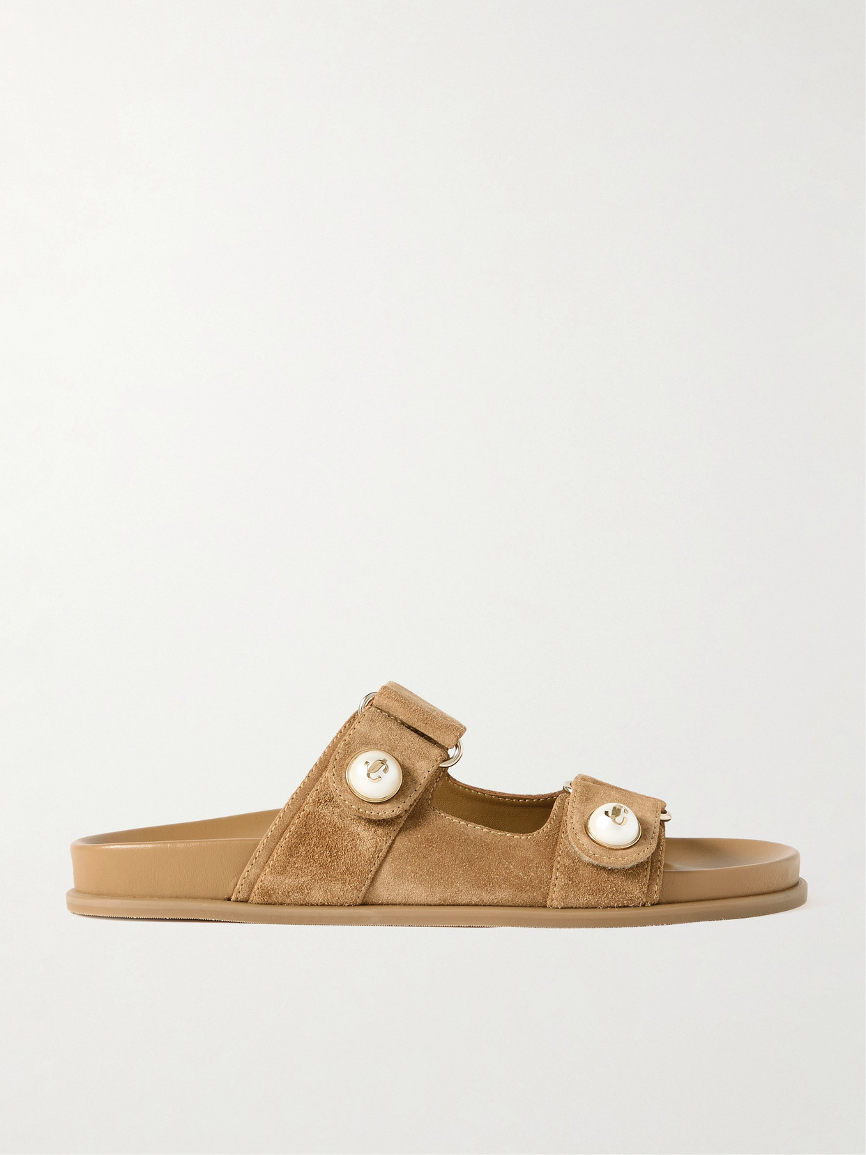 Jimmy Choo Fayence Touch-strap Sandals In Brown