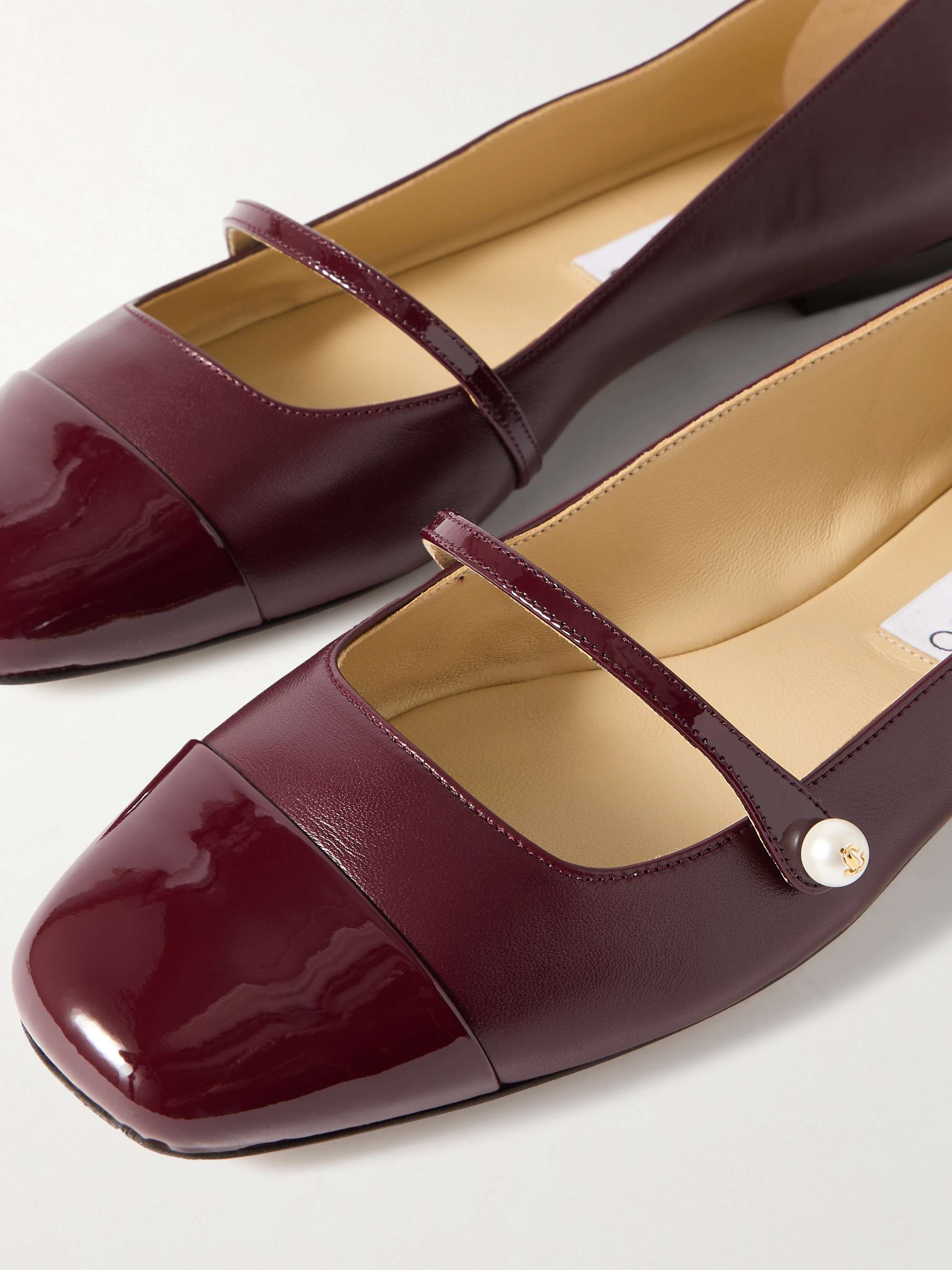 JIMMY CHOO Elisa patent leather Mary Jane ballet pumps