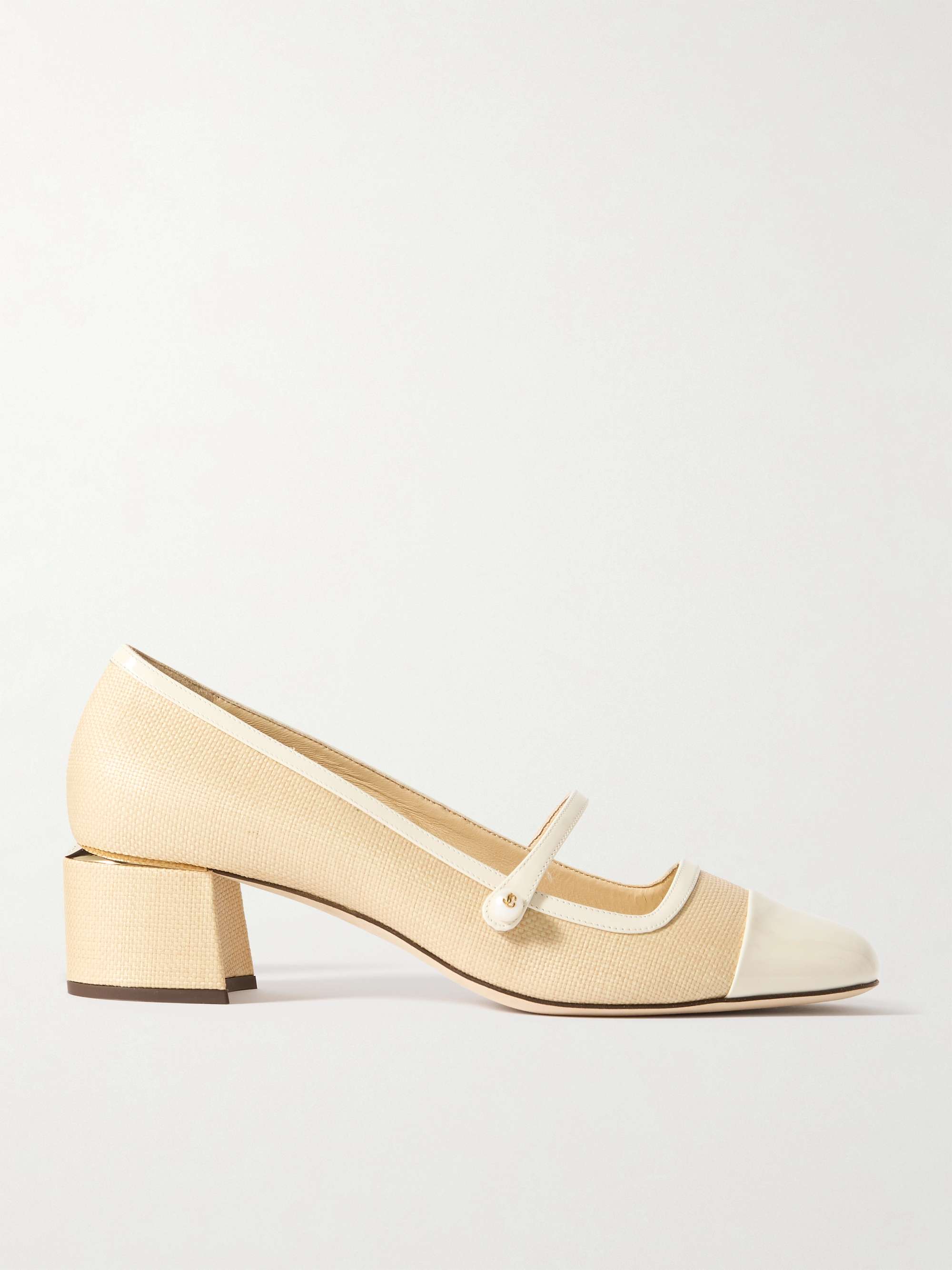 JIMMY CHOO Elisa 45 embellished patent leather-trimmed