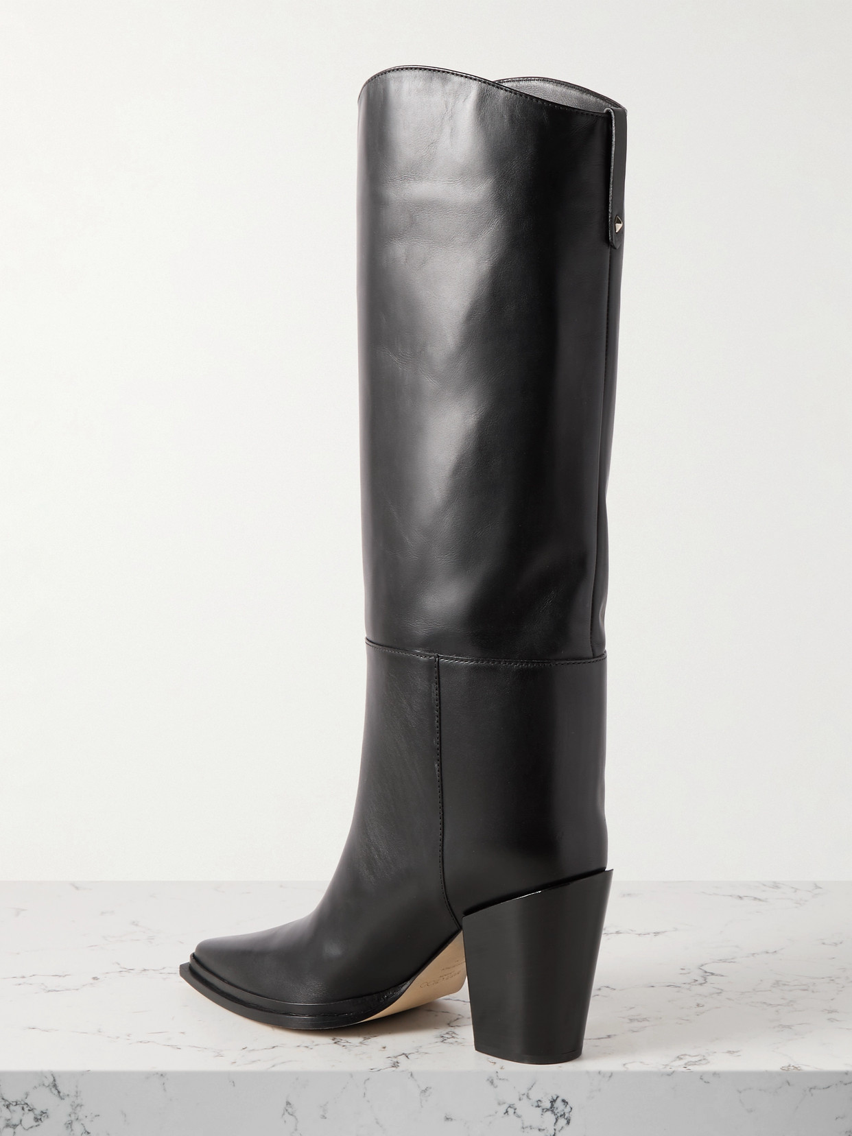 JIMMY CHOO CECE 80 LEATHER KNEE BOOTS